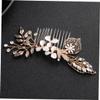 Angoily 1pc Handmade Rhinestone Bridal Hair Accessory Vintage Golden Headpiece for Weddings Parties Engagements Special Occasions Elegant Women Hair Ornament for Bride Bridesmaids Flower view 4