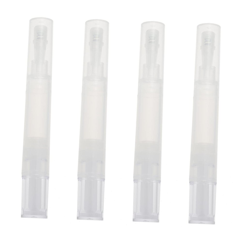 Angoily 4pcs Rotating Empty Pen for Eyelash Growth Liquids and Lip Gloss Brush Tip Applicators for Travel and Daily Use Convenient Cosmetic Containers for Nail Art and Makeup
