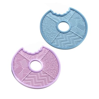 Angoily 2pcs Silicone Makeup Brush Cleaning Mat Efficient Brush Cleaning Pads Blue and Purple for Home and Beauty Salon Use Durable and Easy to Clean