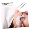 Didiseaon 2pcs Professional Eyelash Extension Tweezers of Stainless Lash Grafting Tweezers for Women Applicator view 2