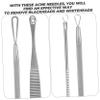 Angoily Professional Facial Head Remover Tweezers Set for Removal Needle Tool Non-Slip Design view 4
