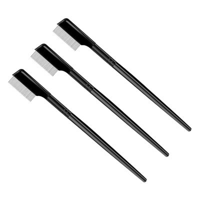 Beatifufu 3pcs Folding Eyelash Brush Case for Women Lash Separator Comb Portable Stainless Steel Lash Definer