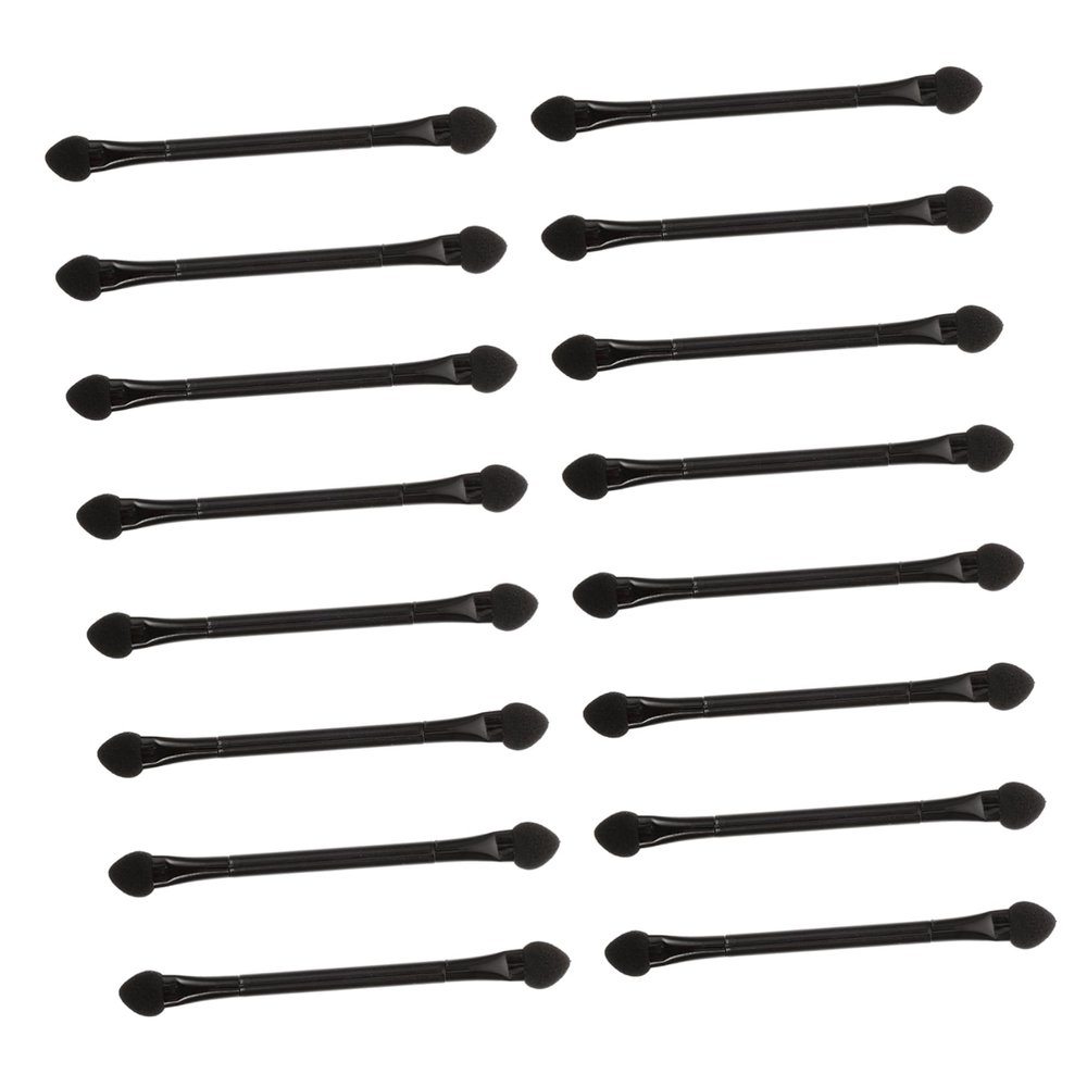 Housoutil 30pcs Double-ended Sponge Eye Shadow Stick for Beginners Professionals Eyeshadow Eyeliner Eyebrow Makeup Tools Skin-friendly Material Easy Application