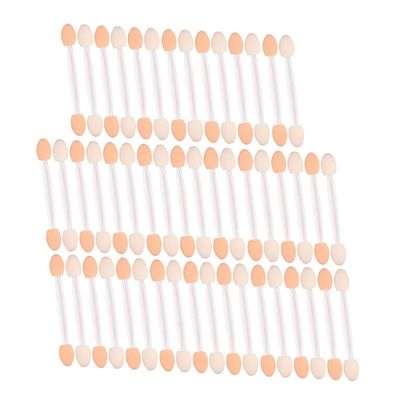 Angoily 50pcs Disposable Double-ended Eyeshadow Applicator Sticks for Eye Makeup Soft Sponge Tips for Easy Application Non-irritating for Beginners and Makeup Enthusiasts