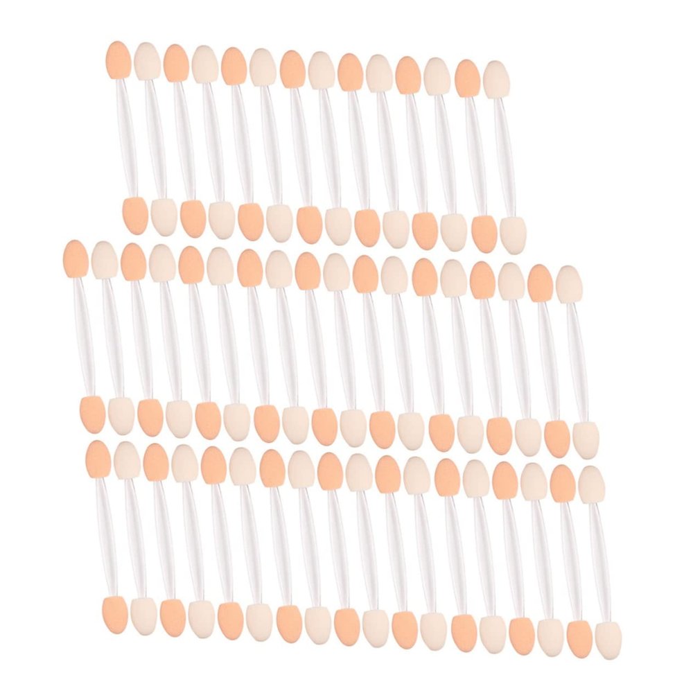 Angoily 50pcs Disposable Double-ended Eyeshadow Applicator Sticks for Eye Makeup Soft Sponge Tips for Easy Application Non-irritating for Beginners and Makeup Enthusiasts