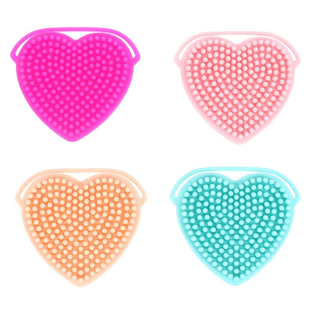 NOLITOY 4pcs Silicone Face Cleansing Brush Manual Exfoliating Scrubber for Gentle Facial Cleaning Deep Cleansing and Massaging All Skin Types Colors
