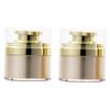2pcs Cream Bottle Airless Push Pump Face Cream Squeeze Pump Storing Whipped Unscented Pumps Traveling Small Containers for Skincare Moisturizer Body Facial Acrylic Golden view 1