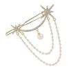 Didiseaon 1pc Elegant Pearl Rhinestone Hair Clip for Women Unique Girls Tassel Hair Clamp Stylish Decoration for Weddings and Parties Lightweight and Portable Accessory view 1
