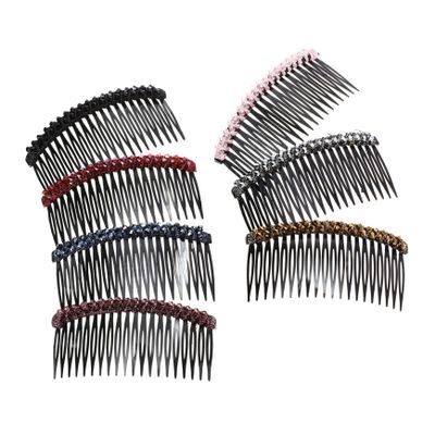 Angoily Rhinestone Hair Comb Set 7pcs Elastic Hairpin Clip for Women Fashion Side Barrettes for Girls
