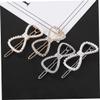 Beatifufu 4pcs Hollow Design Pearl Hairpin Rhinestone Clips Bowknot Side Hairpin for Women Fashion Hair Clips view 2