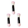 NOLITOY 3pcs Fluffy Double-sided Blush Makeup Brush for Women Non-shedding Easy-clean Blush and Foundation Application Tools for Home Travel Use view 1