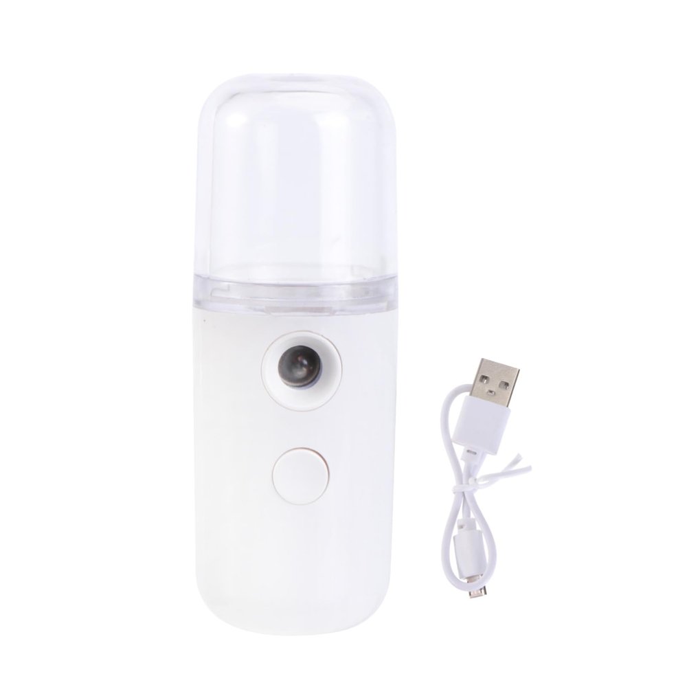 Mipcase Nano Facial Mist Sprayer Usb Rechargeable Portable Humidifier for Women Moisturizing Pore-shrinking Handheld Device White Go Hydration