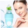 Angoily 2pcs Portable Silicone Facial Ice Cooling Massage Tool for Face and Eyes Enhances Blood Circulation Reduces Puffiness and Dark Circles Easy to Use and Carry Purple Blue view 2