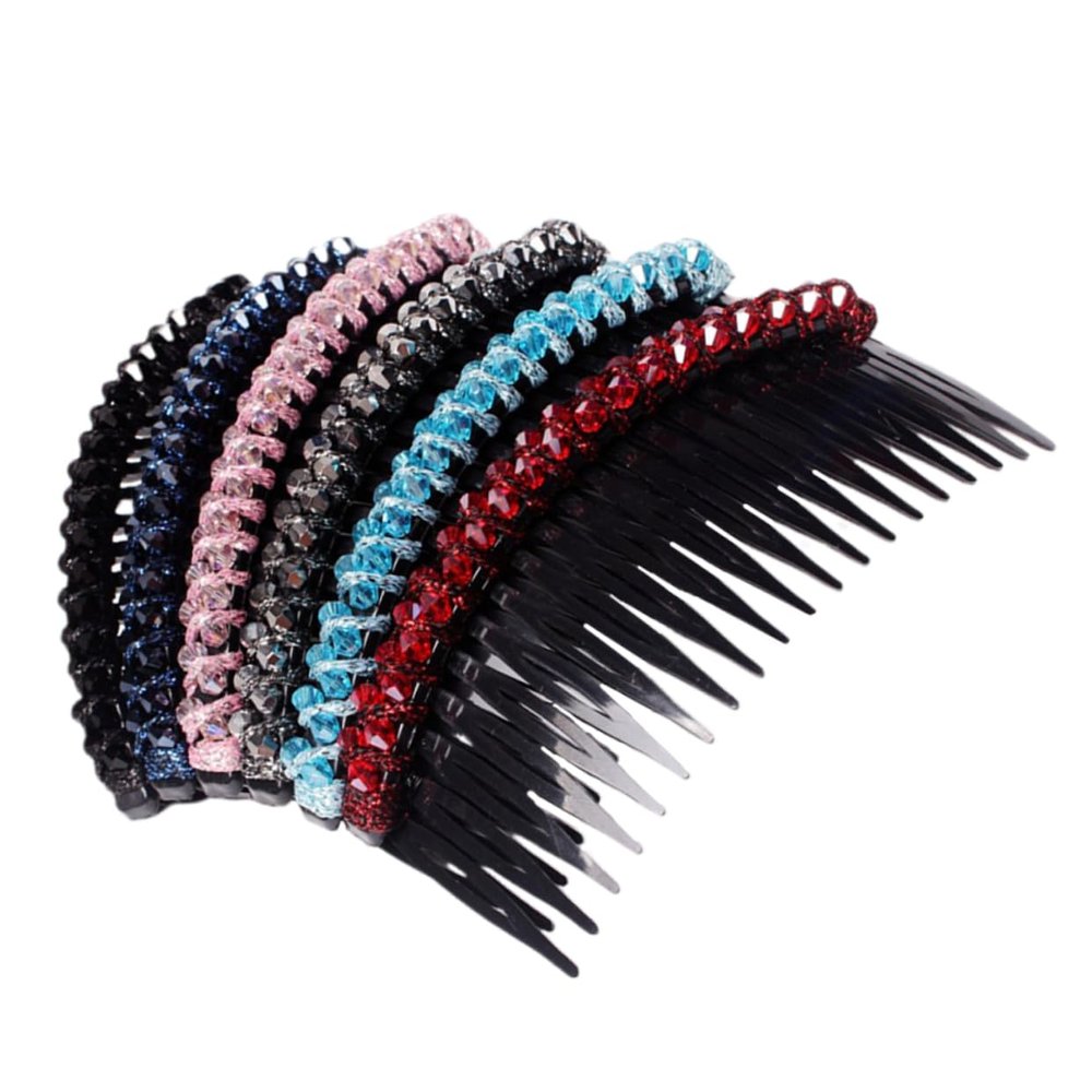 Beatifufu 6pcs Crystal Inserted Hair Comb Forks Fashionable Hair Accessories for Women Random Color Hairpins for Weddings Parties and Special Occasions