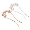 Didiseaon 2pcs u Shaped Pearl Rhinestone Hairpins for Wedding Bridal Headdress Lightweight Hair Accessories for Brides and Bridesmaids Gold Silver view 1