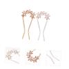 Didiseaon 2pcs u Shaped Pearl Rhinestone Hairpins for Wedding Bridal Headdress Lightweight Hair Accessories for Brides and Bridesmaids Gold Silver view 2