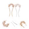 Didiseaon 2pcs u Shaped Pearl Rhinestone Hairpins for Wedding Bridal Headdress Lightweight Hair Accessories for Brides and Bridesmaids Gold Silver view 3