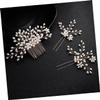 Beatifufu 3pcs Vintage Pearl Beaded Hair Comb u Shape Hairpins Set for Wedding Brides Elegant Bridal Hair Accessories for Parties Engagements and Special Occasions view 2