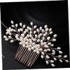 Beatifufu 3pcs Vintage Pearl Beaded Hair Comb u Shape Hairpins Set for Wedding Brides Elegant Bridal Hair Accessories for Parties Engagements and Special Occasions view 3