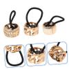 Angoily 6pcs Rose Gold Plated Ponytail Cuffs Elegant Hair Tie Bands for Women for Workouts Travel Special Occasions Stylish Hair Accessories to Elevate Your Look view 2