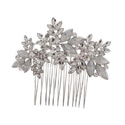 Angoily Floral Hair Comb Clip Rhinestone Accents for Brides Understated Design Wedding Hairpin Hair Accessory for Elegant Hairstyles and Luxurious Finish