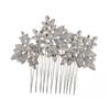 Angoily Floral Hair Comb Clip Rhinestone Accents for Brides Understated Design Wedding Hairpin Hair Accessory for Elegant Hairstyles and Luxurious Finish view 1