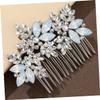 Angoily Floral Hair Comb Clip Rhinestone Accents for Brides Understated Design Wedding Hairpin Hair Accessory for Elegant Hairstyles and Luxurious Finish view 2