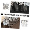 Angoily Floral Hair Comb Clip Rhinestone Accents for Brides Understated Design Wedding Hairpin Hair Accessory for Elegant Hairstyles and Luxurious Finish view 3