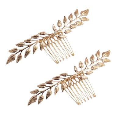 Beatifufu 2pcs Vintage Gold Leaf Hair Comb for Wedding Bridal Hair Accessories Handmade Willow Branch Design Elegant Decoration for Brides and Bridesmaids