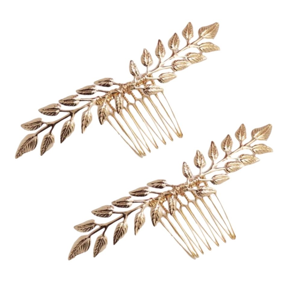 Beatifufu 2pcs Vintage Gold Leaf Hair Comb for Wedding Bridal Hair Accessories Handmade Willow Branch Design Elegant Decoration for Brides and Bridesmaids