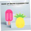 NOLITOY Makeup Brush Cleaner Mat Set of 2 Non-slip Brush Cleaning Pad Groove for Deep Cleaning Ideal for Home Use view 3
