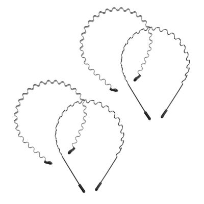 Angoily 4pcs Wavy Hair Hoops for Women Elastic Makeup Headband Solid Color Hair Accessories for Face Washing Makeup Costumes Stylish and Practical