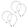 Angoily 4pcs Wavy Hair Hoops for Women Elastic Makeup Headband Solid Color Hair Accessories for Face Washing Makeup Costumes Stylish and Practical view 1