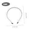 Angoily 4pcs Wavy Hair Hoops for Women Elastic Makeup Headband Solid Color Hair Accessories for Face Washing Makeup Costumes Stylish and Practical view 4