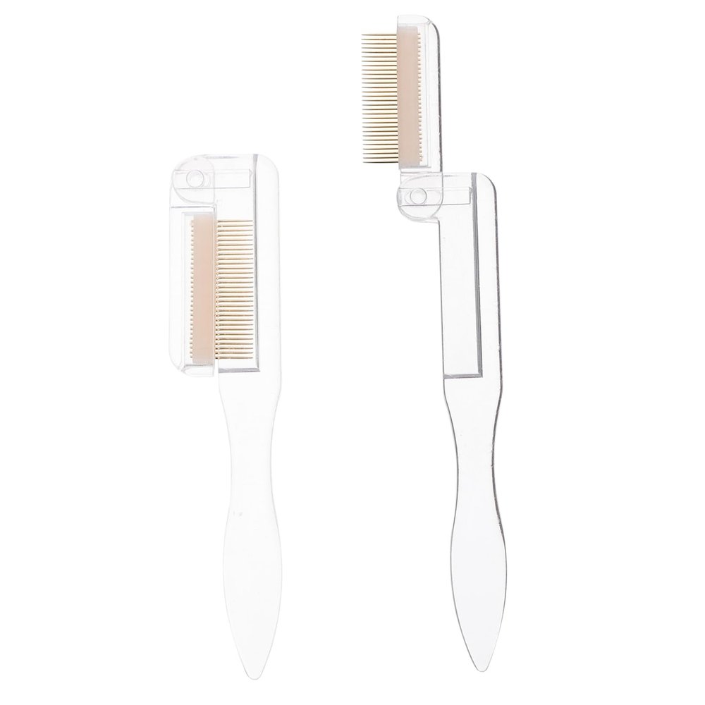 Angoily 2pcs Collapsible Eyebrow and Eyelash Combs Portable Makeup Tools for Women Durable Stainless Steel Foldable Design for Easy Travel and Use Makeup Lovers