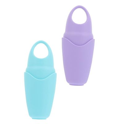 Beatifufu 2pcs Portable Face Massage Roller Face Massager for Puffiness Relief Dark Circles Reduction and Skin Tightening Handheld Care Tool for Men Women Purple Blue