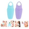 Beatifufu 2pcs Portable Face Massage Roller Face Massager for Puffiness Relief Dark Circles Reduction and Skin Tightening Handheld Care Tool for Men Women Purple Blue view 2