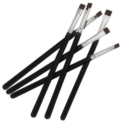 NOLITOY 6pcs Eyeliner and Eyebrow Brush Flat Makeup Tools for Precision Application for Gel and Powder Durable Synthetic Bristles for Home and Professional Use