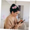 Didiseaon 2pcs Elegant Floral Hair Combs Yarn Flower Hair Accessories for Women Comfortable Headdress for Weddings and Parties Chic Pins in Purple and Pink view 2