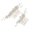 Beatifufu 2pcs Handmade Pearl Hair Comb for Bridal Hair Decoration Elegant Wedding Hairpins for Women Versatile Pearl Accessories for Brides and Bridesmaids view 1