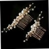 Beatifufu 2pcs Handmade Pearl Hair Comb for Bridal Hair Decoration Elegant Wedding Hairpins for Women Versatile Pearl Accessories for Brides and Bridesmaids view 3