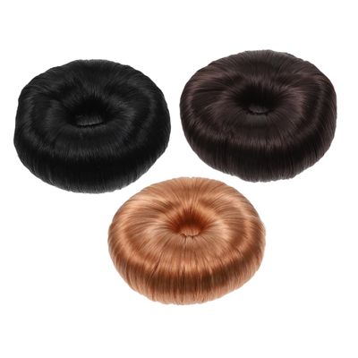 Angoily 3pcs Hair Bun Ropes Bun Hair Scrunchies Donuts for Ponytail Chignon Coil Natural Look Accessories