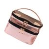 Angoily Travel Toiletries Makeup Bag Double Cosmetic Storage Bag Women Toiletry for Travel Pink view 1
