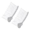 Beatifufu 2pcs Bridal Hair Comb Rhinestone Inlay Heart Design Alloy Hair Decoration for Weddings Bridesmaids and Special Occasions view 1