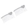 Beatifufu 2pcs Bridal Hair Comb Rhinestone Inlay Heart Design Alloy Hair Decoration for Weddings Bridesmaids and Special Occasions view 3