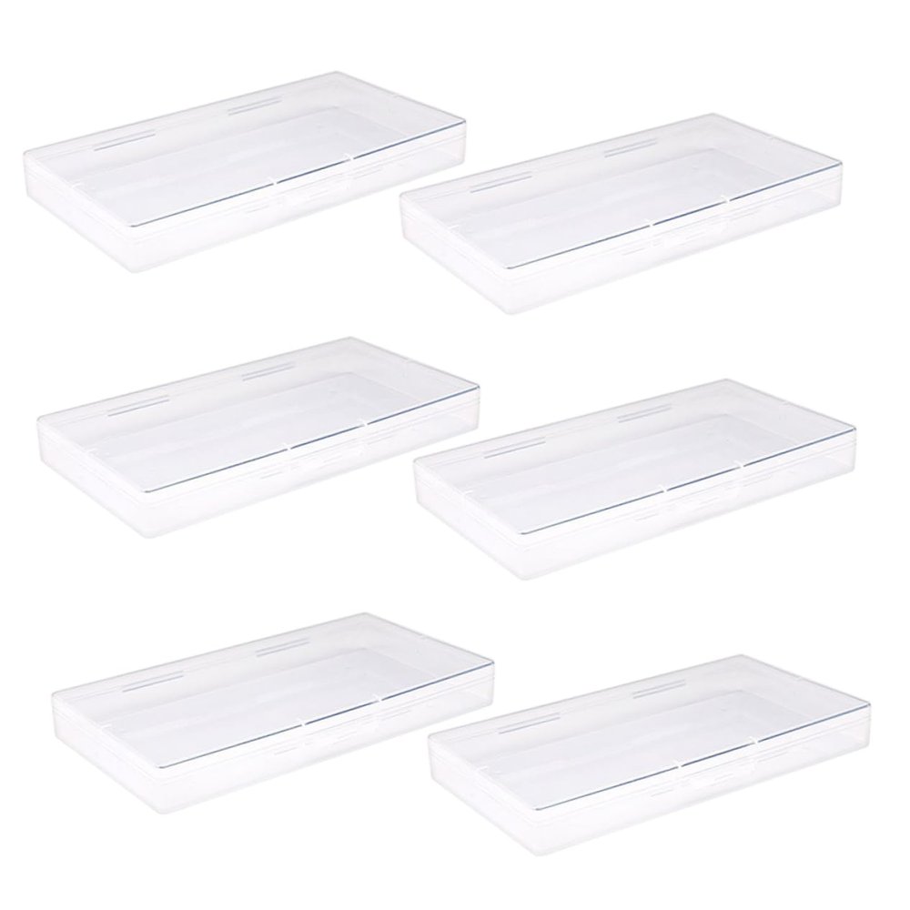 Angoily 6pcs Cosmetic Storage Box Sundry Container Storage Bins with Lid Stackable Storage Boxes with Lids Pencil Small Storage Bin Jewelry Beads Jewelry Box With Cover Plastic