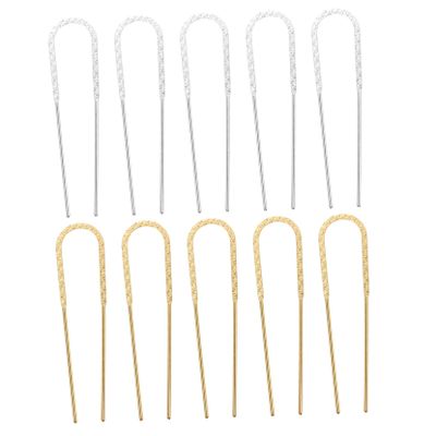 Angoily 10pcs Elegant Retro Hair Forks Double Straight Hairpin for Wedding Party