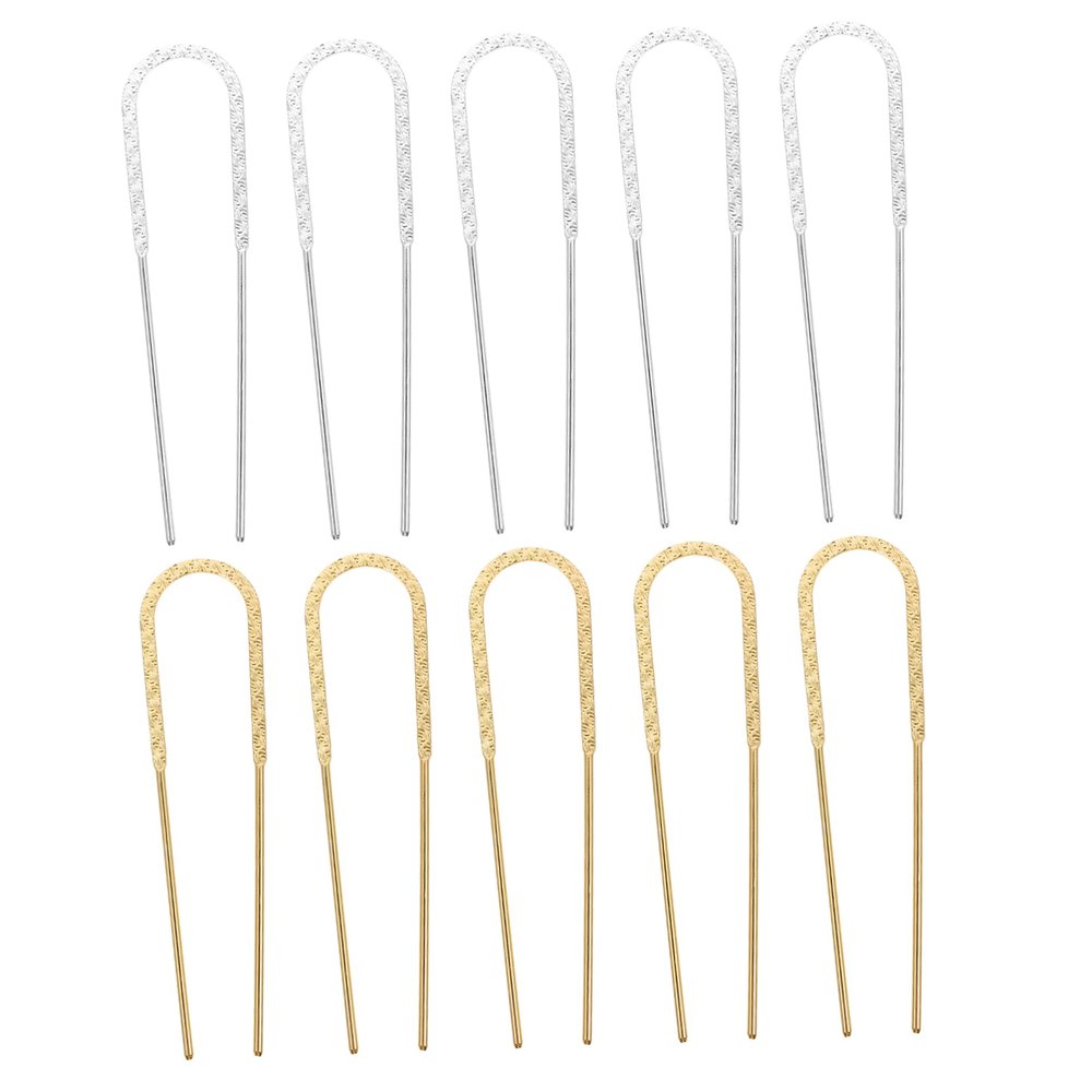 Angoily 10pcs Elegant Retro Hair Forks Double Straight Hairpin for Wedding Party
