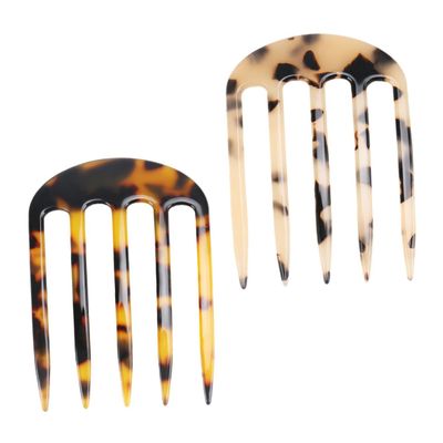 Angoily 2pcs u Shaped Hair Fork Combs for Women Skid Hairpin Accessories for Elegant Styling for Buns Weddings and Special Occasions Tortoise Colors
