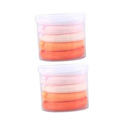 Angoily 5pieces Supple Powder Puff Soft Velour Makeup Pads for Foundation and Powder Application Random Colors for All Skin Types Reusable and Durable Beauty Tool